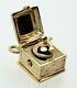 14k Victrola Record Player Charm Withmoving Handle And Turntable