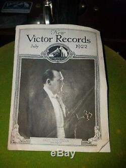 1919 Antique Victrola Victor Talking Machine Record player with full albums