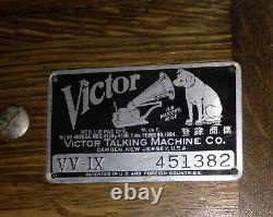 1919 VV-IX Victor Victrola Oak Antique Phonograph Cabinet Record Player