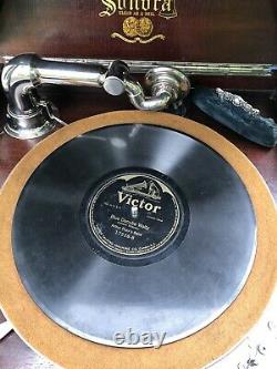 1920s Antique Sonora Victrola Record Player Phonograph Working + 78 RPM records