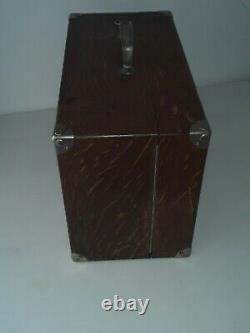 1924 Victor Victrola Vv-50 Portable Hand Crank Phonograph Record Player Oak Case