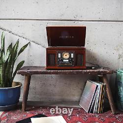 8-In-1 Bluetooth Record Player & Multimedia Center, Built-In Stereo Speakers T