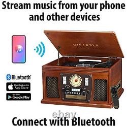8-in-1 Bluetooth Record Player & Multimedia Center