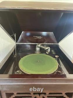 A Kalamazoo Direct To You Standing Wooden Vintage Victrola Record Player