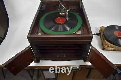 Antique 1906 Victor Victrola VV-IX Phonograph Record Player USA With 38 Records