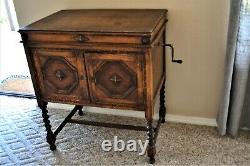 Antique Apollo Wood Phonograph Victrola Cabinet Record Player Free Stand 33