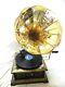 Antique Gramophone Phonograph Crafted Machine With Plain Brass Horn