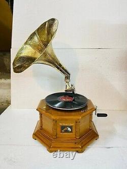 Antique HMV Nautical Phonograph Gramophone record Functional Working win-up