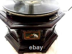 Antique Octagonal Gramophone Phonograph Fully Functional Steel Plain Horn