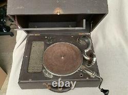 Antique Rca Portable Wind-up Hand Crank Victrola Record Player, Working