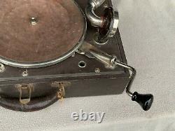 Antique Rca Portable Wind-up Hand Crank Victrola Record Player, Working