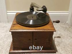 Antique Working 1912 VICTOR VV-IV Hand Crank Victrola Record Player Phonograph