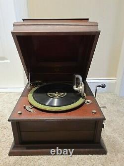 Antique Working 1917 Columbia Grafonola WindUp Victrola Phonograph Record Player