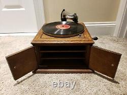 Antique Working 1919 VICTOR VV-IVA Hand Crank Victrola Record Player Phonograph