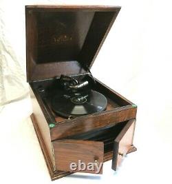 Antique Working Columbia Wind Up Victrola Phonograph Record Player