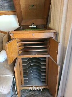 Antique victrola record player