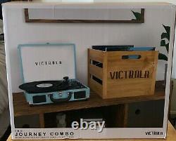 Brand New Victrola Journey Combo-Record Player with Wooden Record Crate