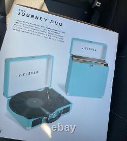 Brand New Victrola Journey Duo Combo-Record Player with Matching Record Holder