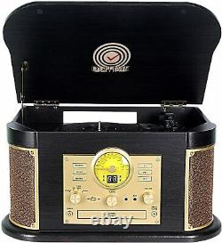 Cassette Record Player Phonograph DLITIME 3-Speed Vinyl Turntable Built-in Bluet