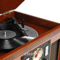 Classic Bluetooth 8-in-1 Record Player USB Encoding 3-Speed Turntable With Remote