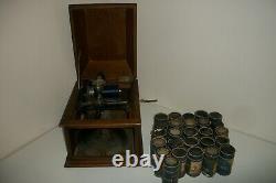Edison Vintage Cylinder Record Player Phonograph Grafonola Victrola 27 Cylinders
