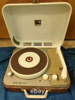 FULLY OPERATIONAL RCA Victor Victrola Suitcase Portable Record Player 1-EMP-2KK