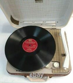 FULLY OPERATIONAL RCA Victor Victrola Suitcase Portable Record Player 1-EMP-2KK
