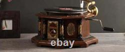 Functional Gramophone-Working Gramophon Audio Player-Wooden Gramophone-Phonograp