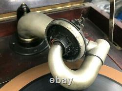 Gramaphone Victrola Antique Phonograph Cabinet Crank Record Player Working
