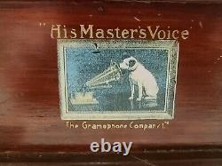 His Masters Voice Gramaphone Wind-Up Victrola Phonograph Record Player with Horn