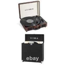 Journey+ Bluetooth Suitcase Record Player Dark Brown vsc400sbdbrsdf & Vintage