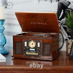 Luxurious Victrola Navigator 8-In-1 Classic Bluetooth Record Player with USB