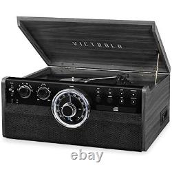 Mid Century 6-in-1 Bluetooth Record Player & Multimedia Center