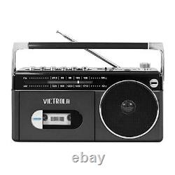 Mini Bluetooth Boombox With Cassette Player Recorder And Am/fm Radio Grey