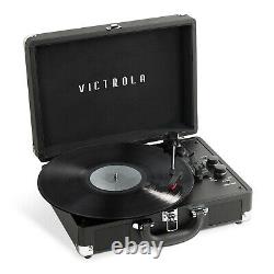 NEW! Portable Suitcase Record Player 3-speed Turntable with Bluetooth Victrola