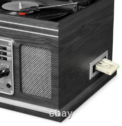 New 6-in-1 Nostalgic Bluetooth Record Player with 3-Speed Turntable 30 W Wired