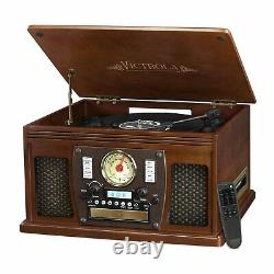New Bluetooth 3-Speed Record Player Turntable CD Cassette Player FM USB AUX-IN