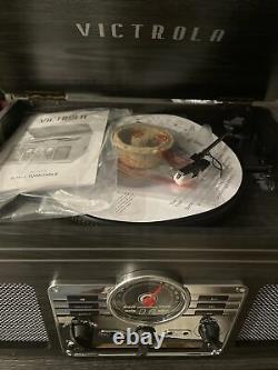 New Record Player 6-in-1 Nostalgic Bluetooth 3-Speed Turntable & Vinyl Case