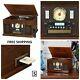 New, Victrola Wood 8-in-1 Nostalgic Bluetooth Record Player With Usb Encoding
