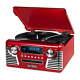New Vintage Record Player, Bluetooth And 3-speed Turntable Red