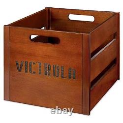 Nostalgic 6-in-1 BT Record Player & Multimedia Center & Wood Crate& Wooden Stand