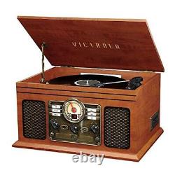 Nostalgic 7-in-1 Bluetooth Record Player & Multimedia Center with Built-in Sp