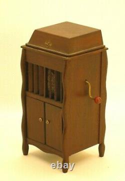 Rae Backus Victrola Cabinet-Style Phonograph Player Artisan Dollhouse Miniature