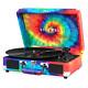 Record Player Bluetooth Suitcase 3-speed Turntable Built-in Speakers Multicolor