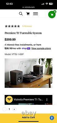 Record Player Wireless Bluetooth Victrola VTTS-1-ESP Premiere T1