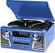 Retro Bluetooth Record Player & Multimedia Center (blue) Plays Vinyl, Cds