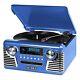 Retro Record Player With Bluetooth And 3speed Turntable Blue