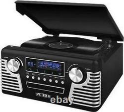 Retro Record Player with Bluetooth 3-speed Turntable Vintage Classic CD Black