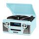 Retro Record Player With Bluetooth And 3-speed Turntable Turquoise Teal
