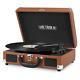 Retro Vintage Bluetooth Vinyl Record Player Suitcase 3-speed Turntable Brown